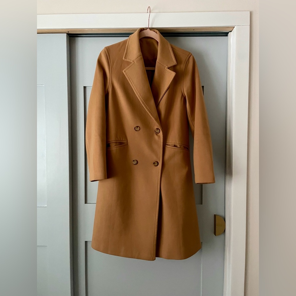 Classic Long Double-Breasted Pea Coat